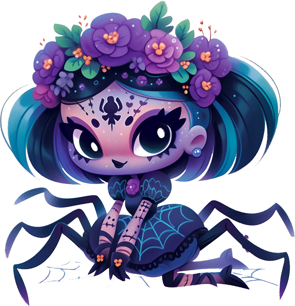Preview for Sugar-skull-spider-girl-spiders-sticker-b023b