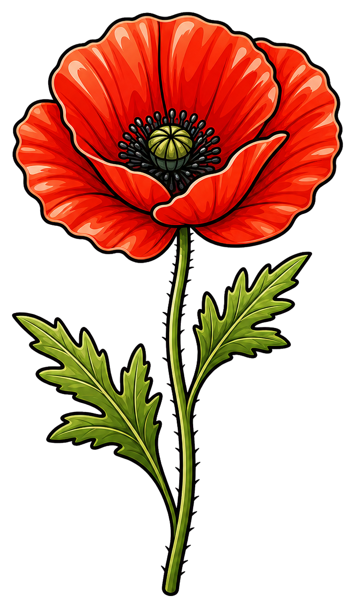 Preview for Red Poppy Stem Sticker