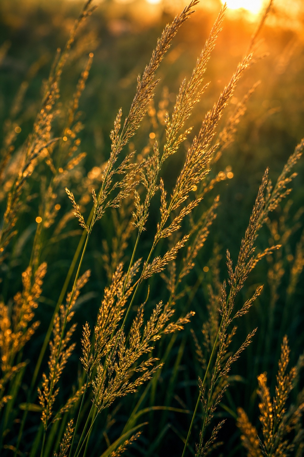 Preview for Golden Grass Seedheads Stock Background