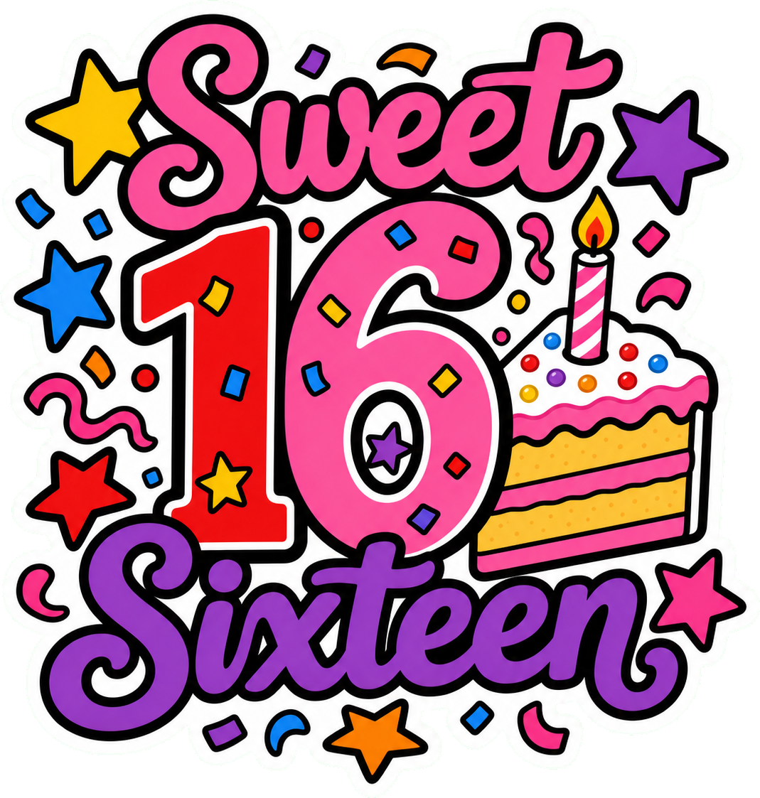 Preview for Sweet Sixteen Birthday Sticker