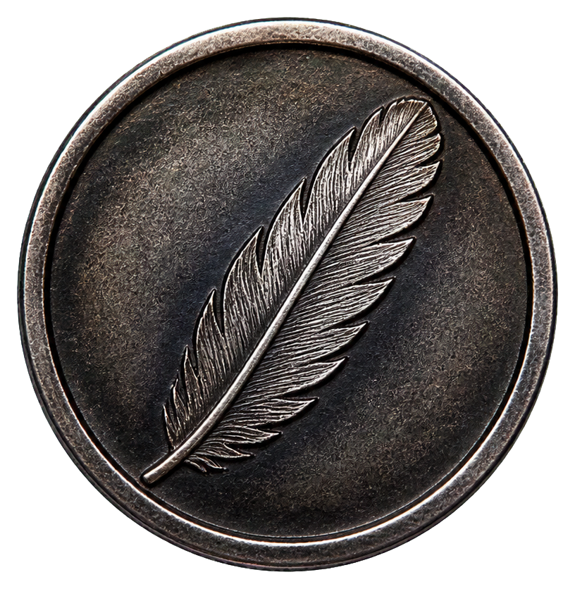 Preview for Blackened Raven Feather Coin Sticker