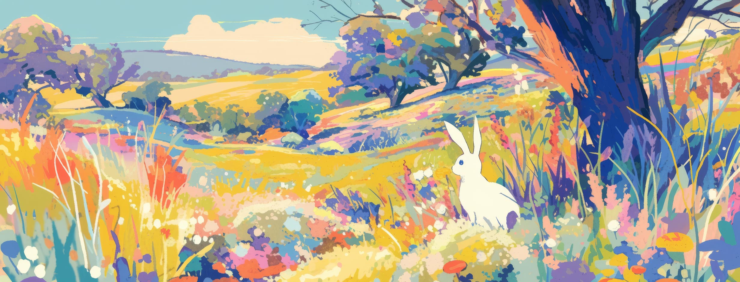 Preview for Serene-wildflower-landscape-easter-facebook-background-9e925