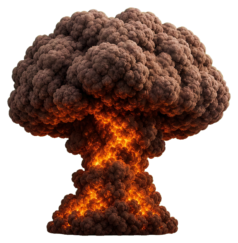 Preview for Brown Mushroom Cloud Explosion Sticker