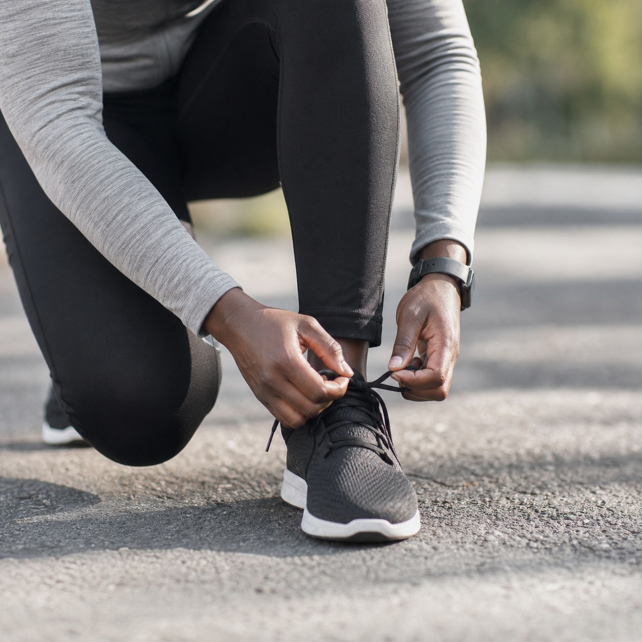 Preview for Athlete Tying Running Shoe Background