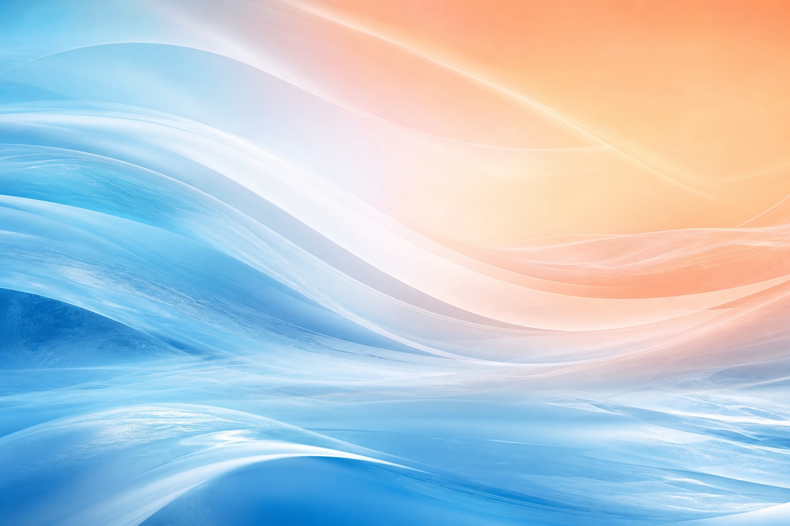 Abstract gradient background with arctic blue waves blending into soft peach tones