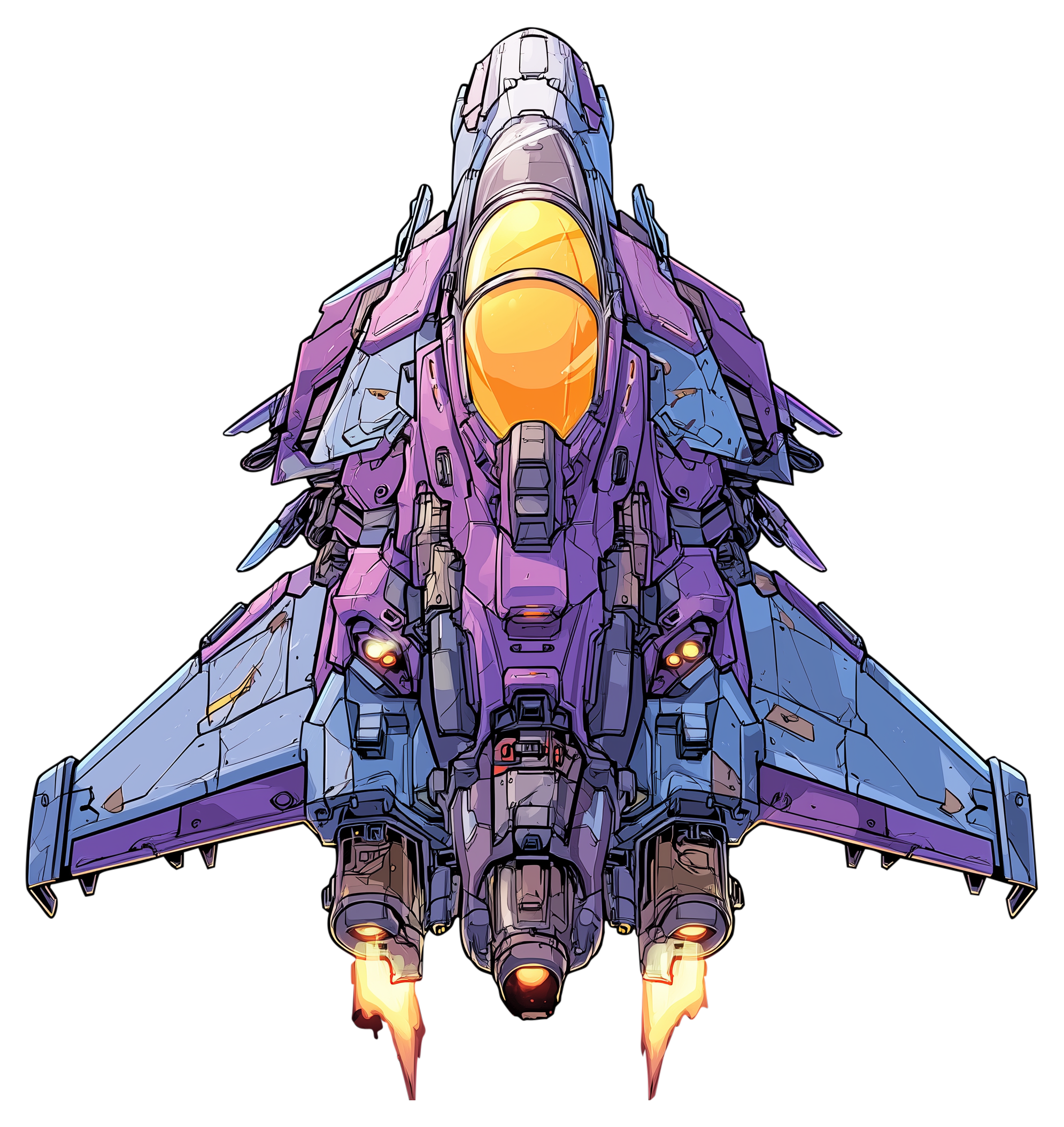 Preview for Futuristic-fighter-jet-illustration-spaceship-sticker-cd84d