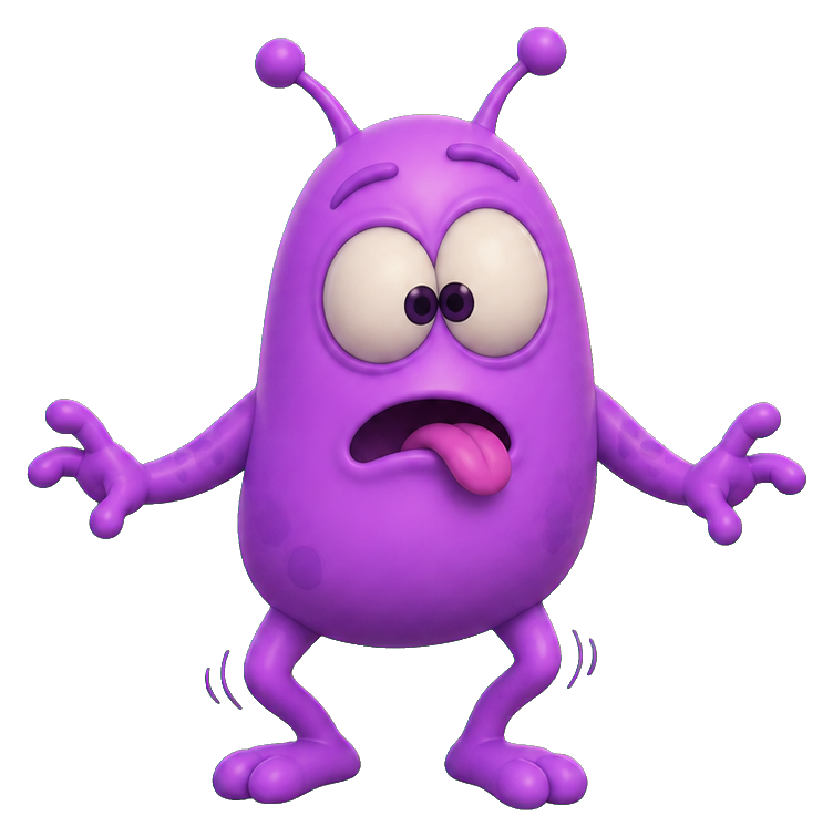 Preview for Dizzy Purple Alien Sticker