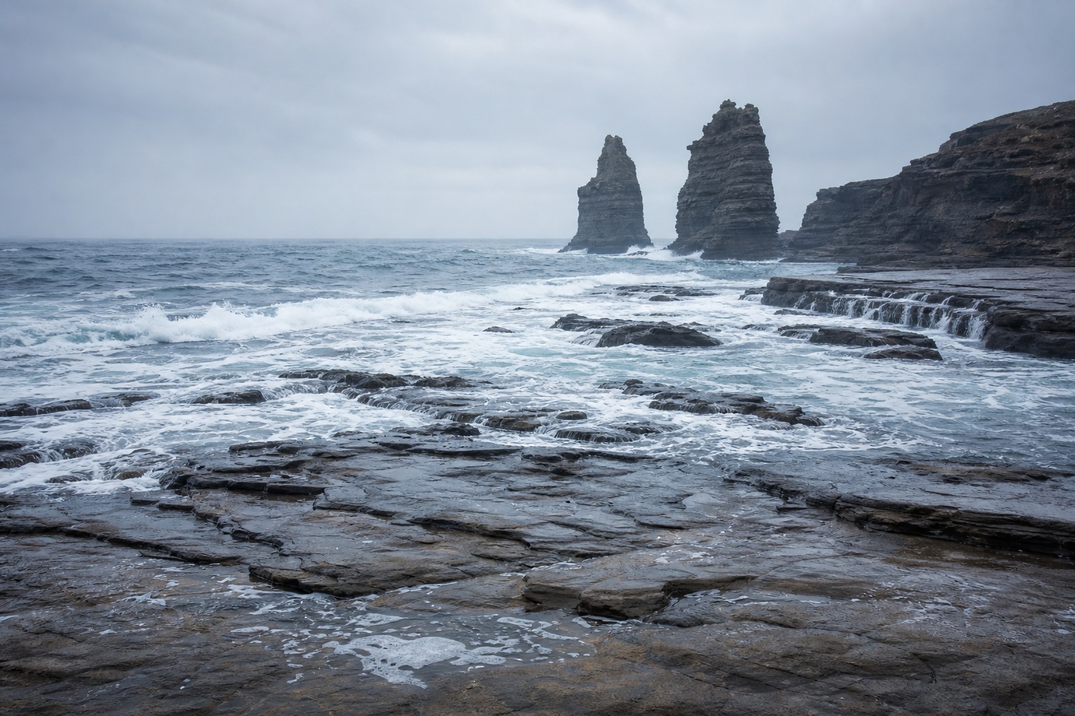 Preview for Cool Morning Sea Stack Coast Background