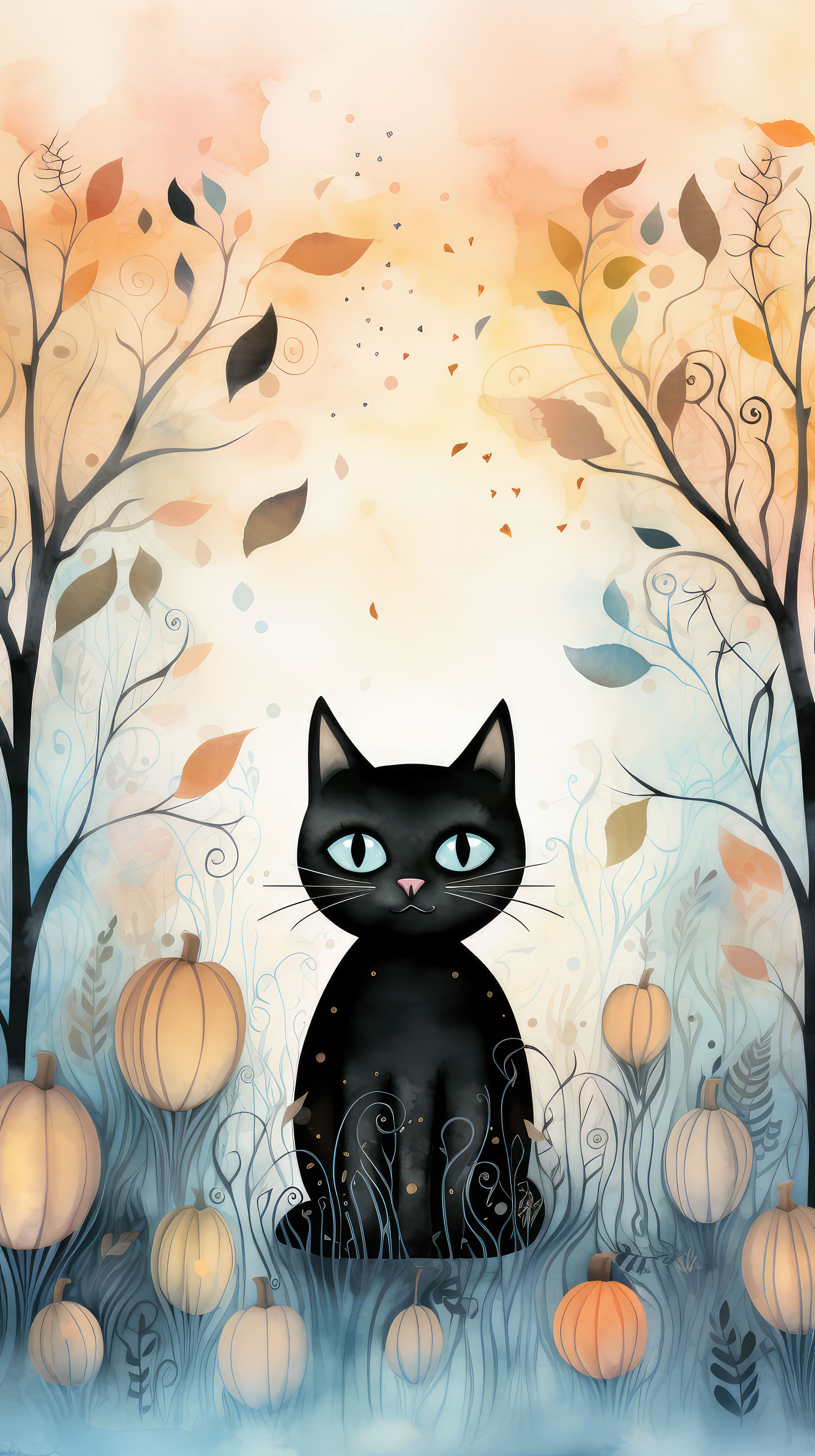 Preview for Whimsical-black-cat-autumn-halloween-story-background-babe9