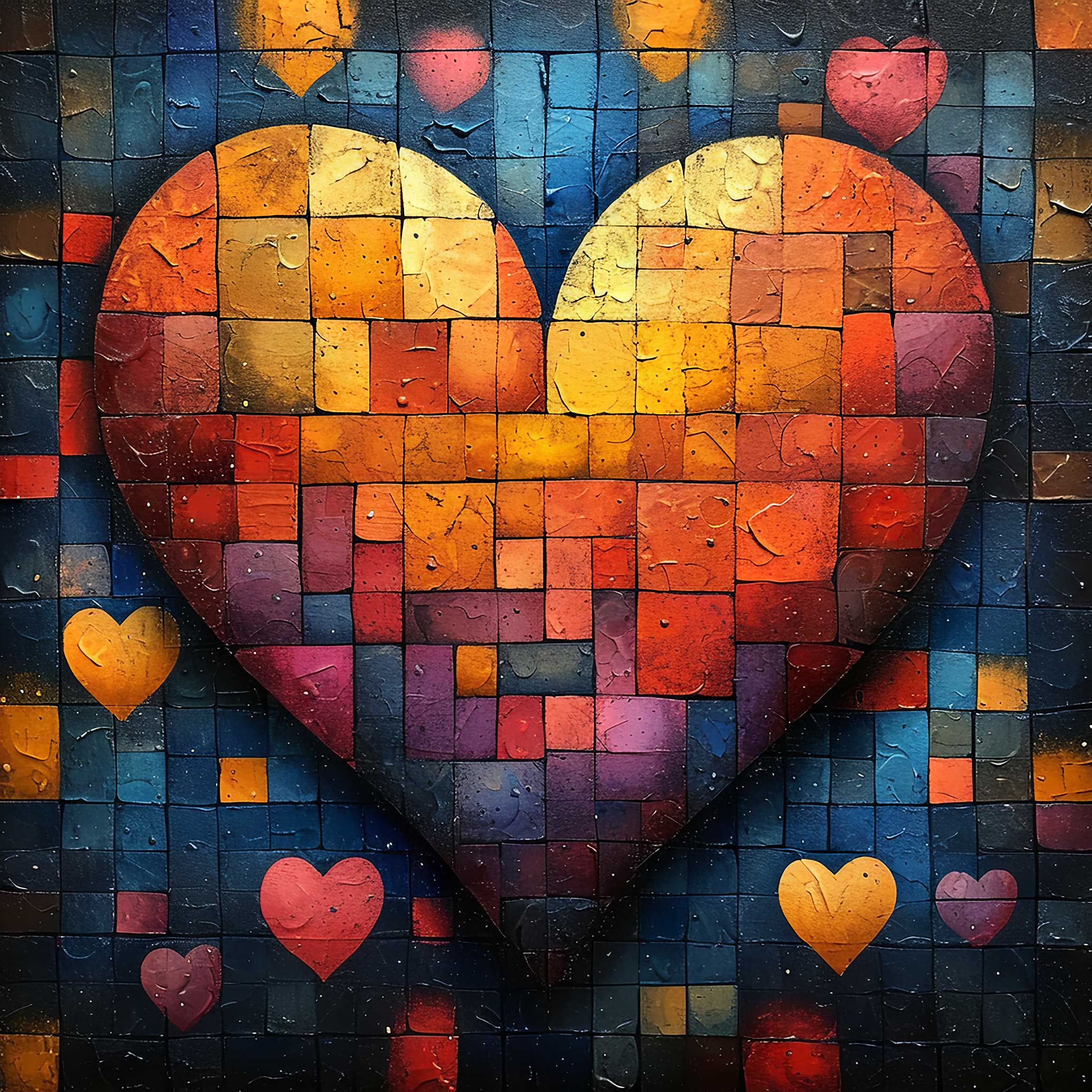 Preview for Mosaic-heart-art-template-love-background-72810