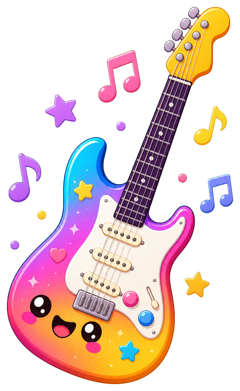 Preview for Colorful Guitar Sticker Graphic