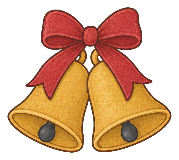 Preview for Muted Gold Christmas Bell Pair Sticker
