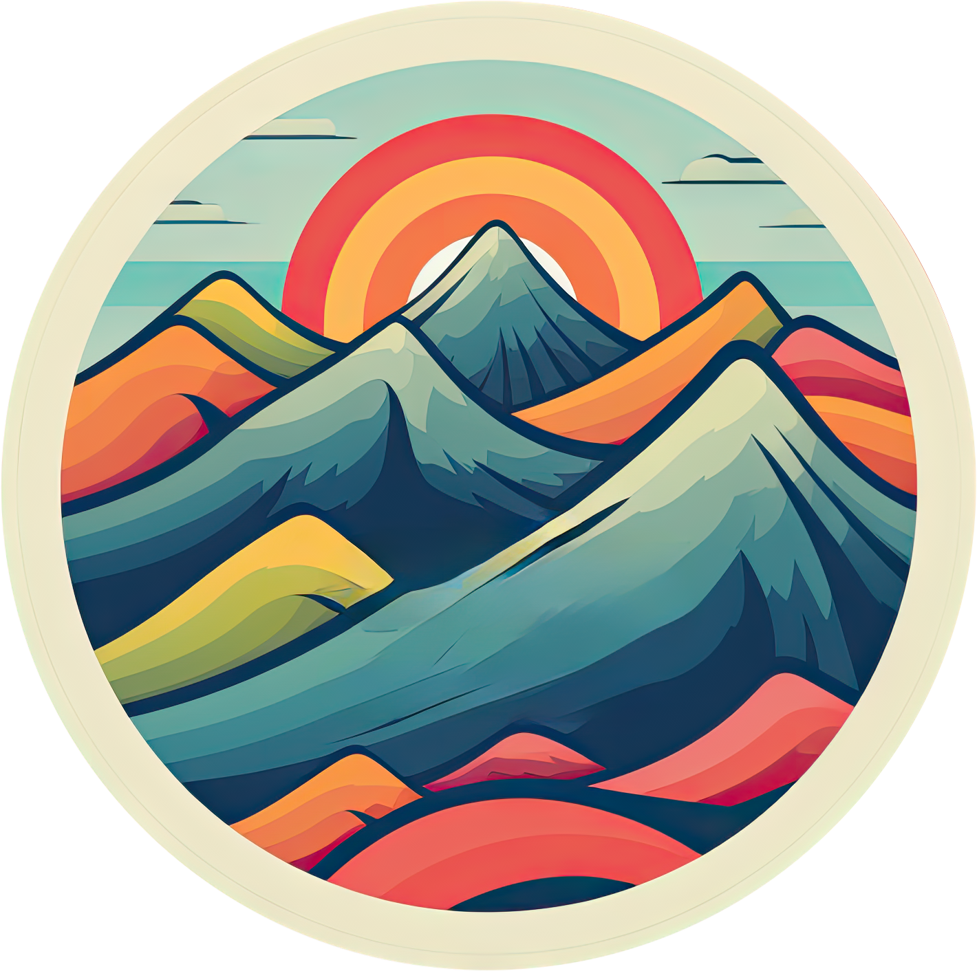 Preview for Vibrant-mountain-landscape-icon-logo-mountain-sticker-f28e9