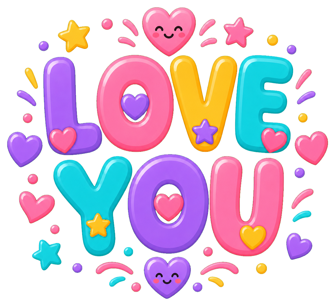 Preview for Love You Word Art Sticker