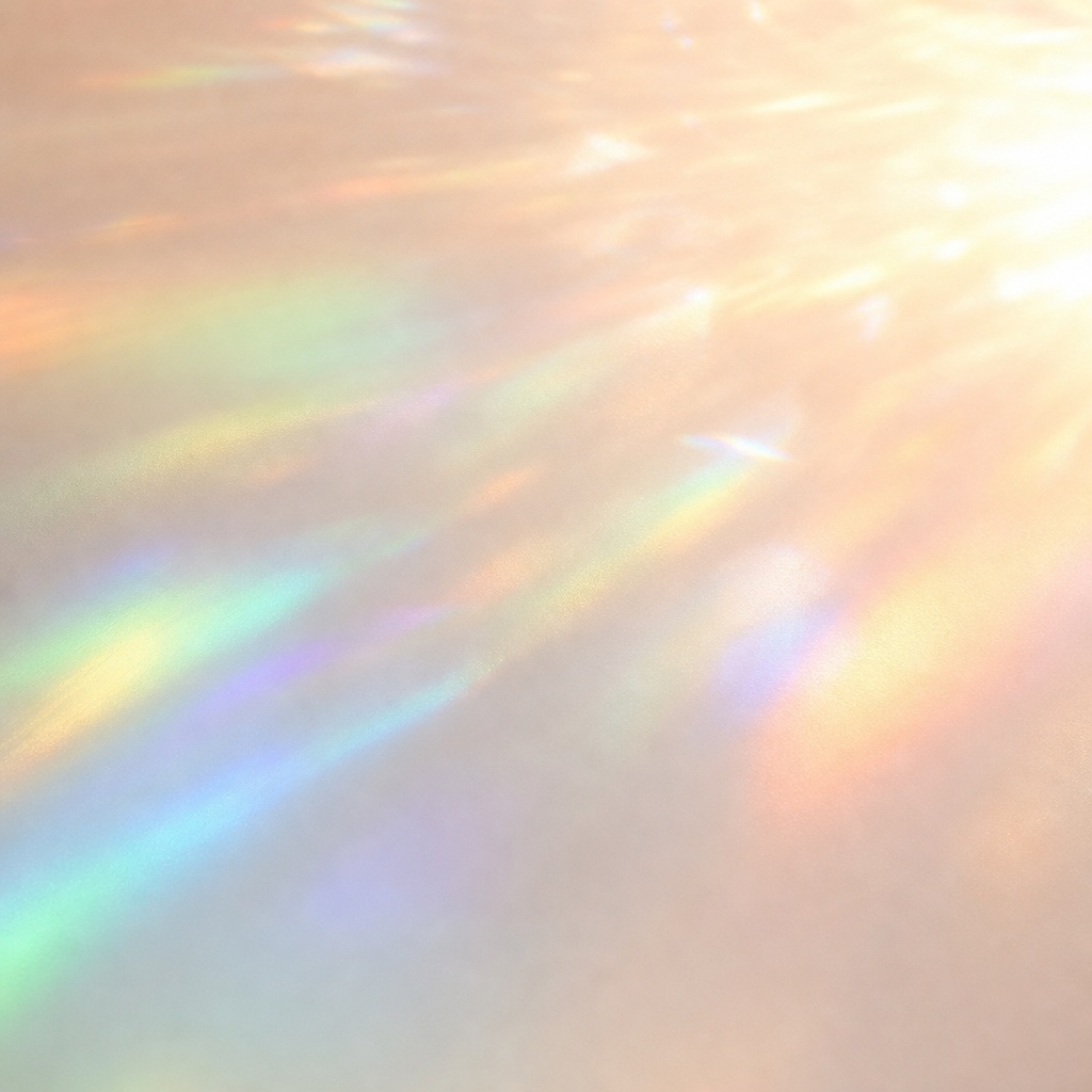 Soft pastel rainbow light streaks fading across a bright abstract background.