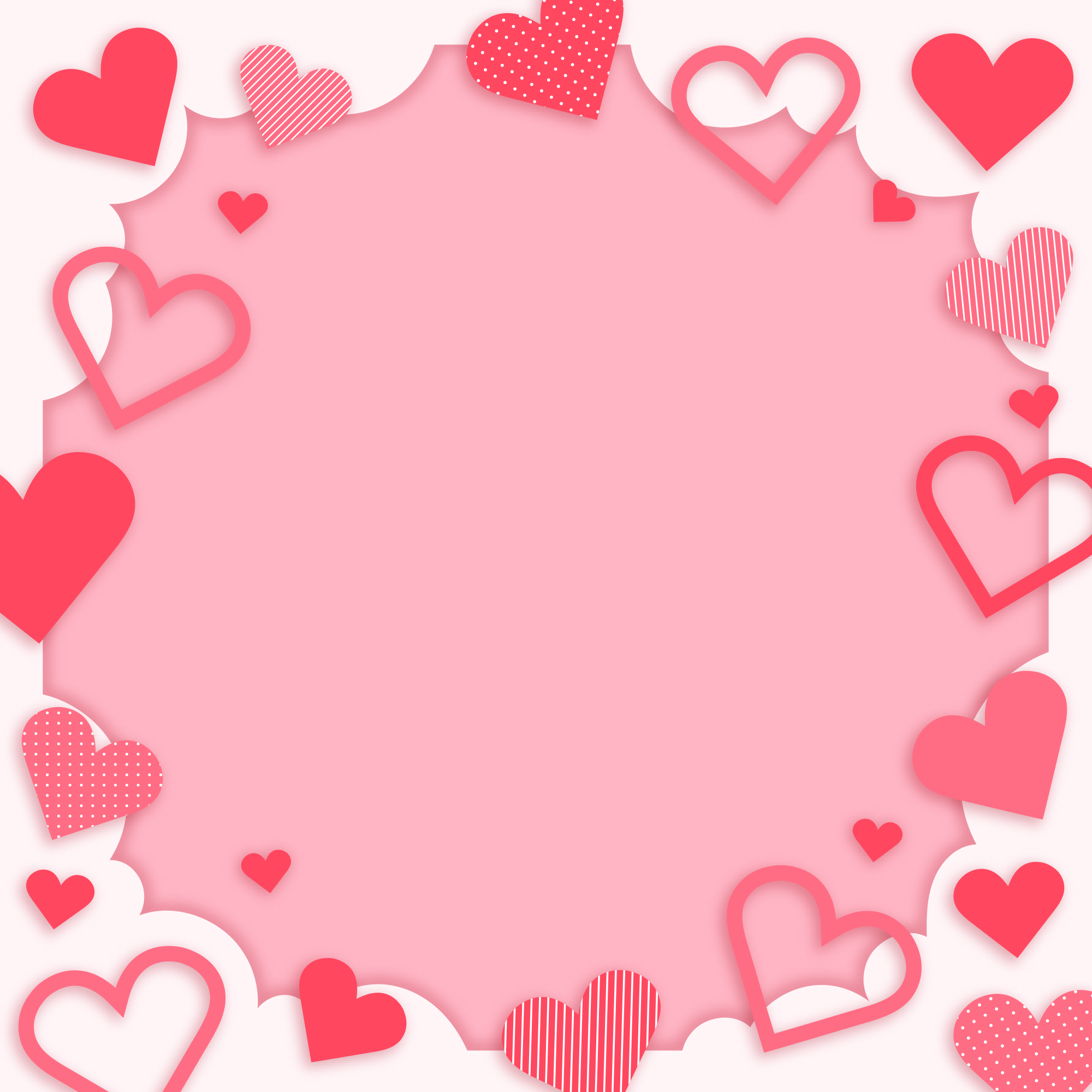 Preview for Pink-hearts-frame-template-love-background-0e7e0