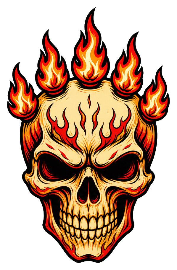 Preview for Flame Crown Skull Sticker