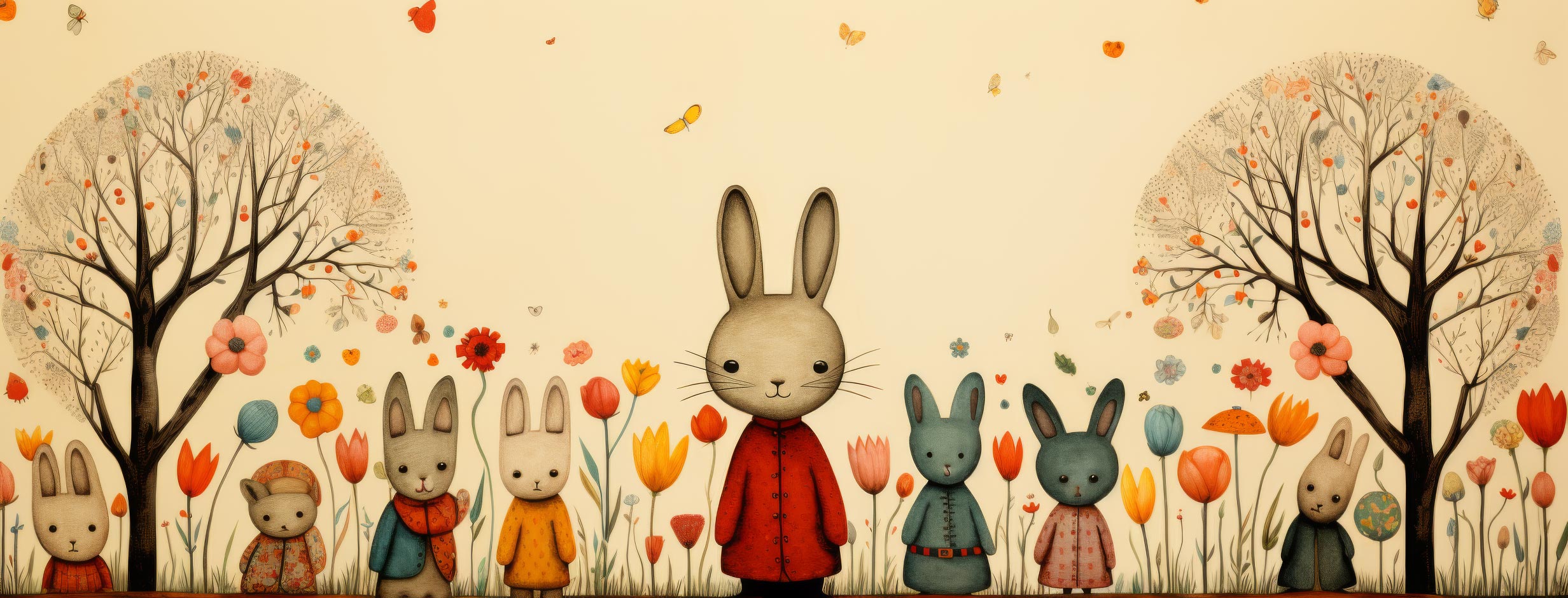 Preview for Whimsical-bunny-illustration-easter-facebook-background-8c76f