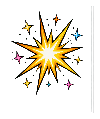 Preview for Sparkle Explosion Comic Sticker