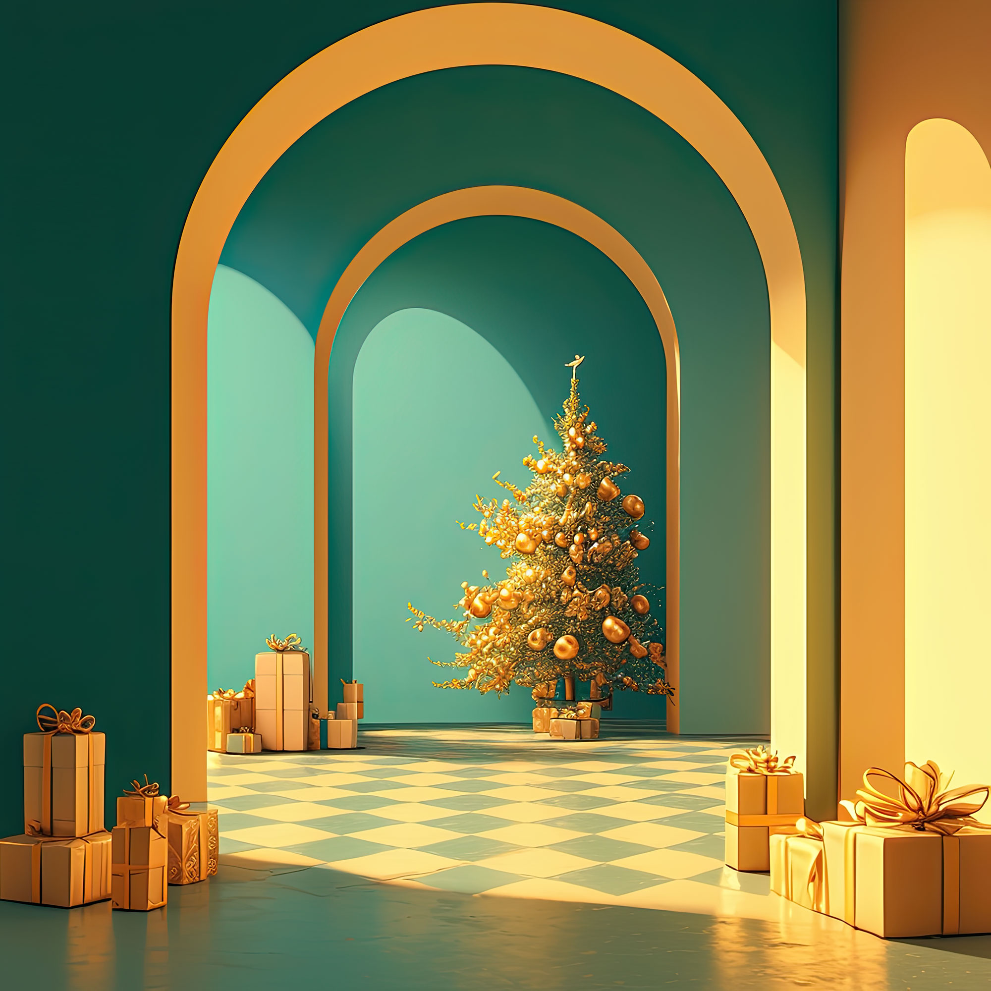 Preview for Modern-christmas-archway-scene-christmas-backdrop-background-33f21