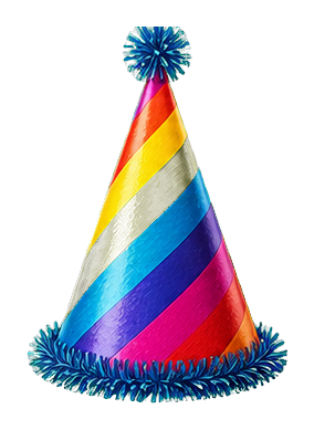 Preview for Rainbow Party Hat Sticker