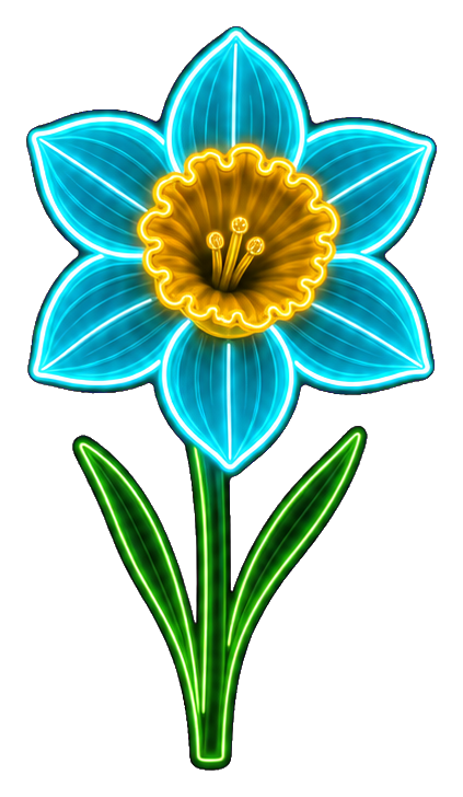 Preview for Neon Cyan And Gold Daffodil Sticker