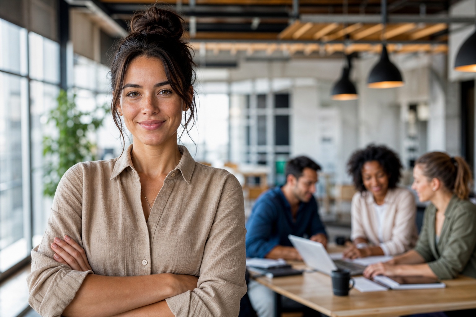 Preview for Business Team Office Background Stock Photo