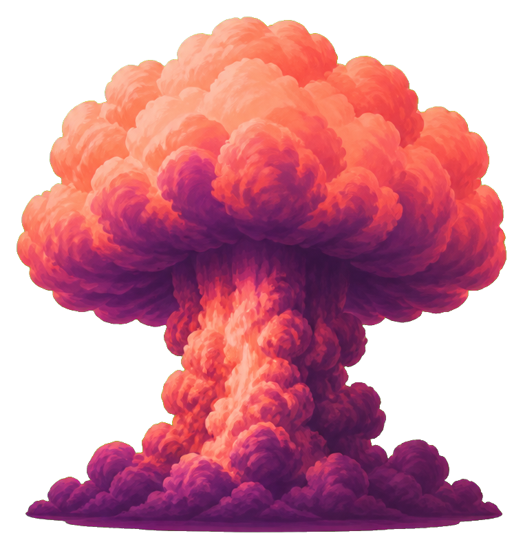 Preview for Sunset Coral Mushroom Cloud Sticker