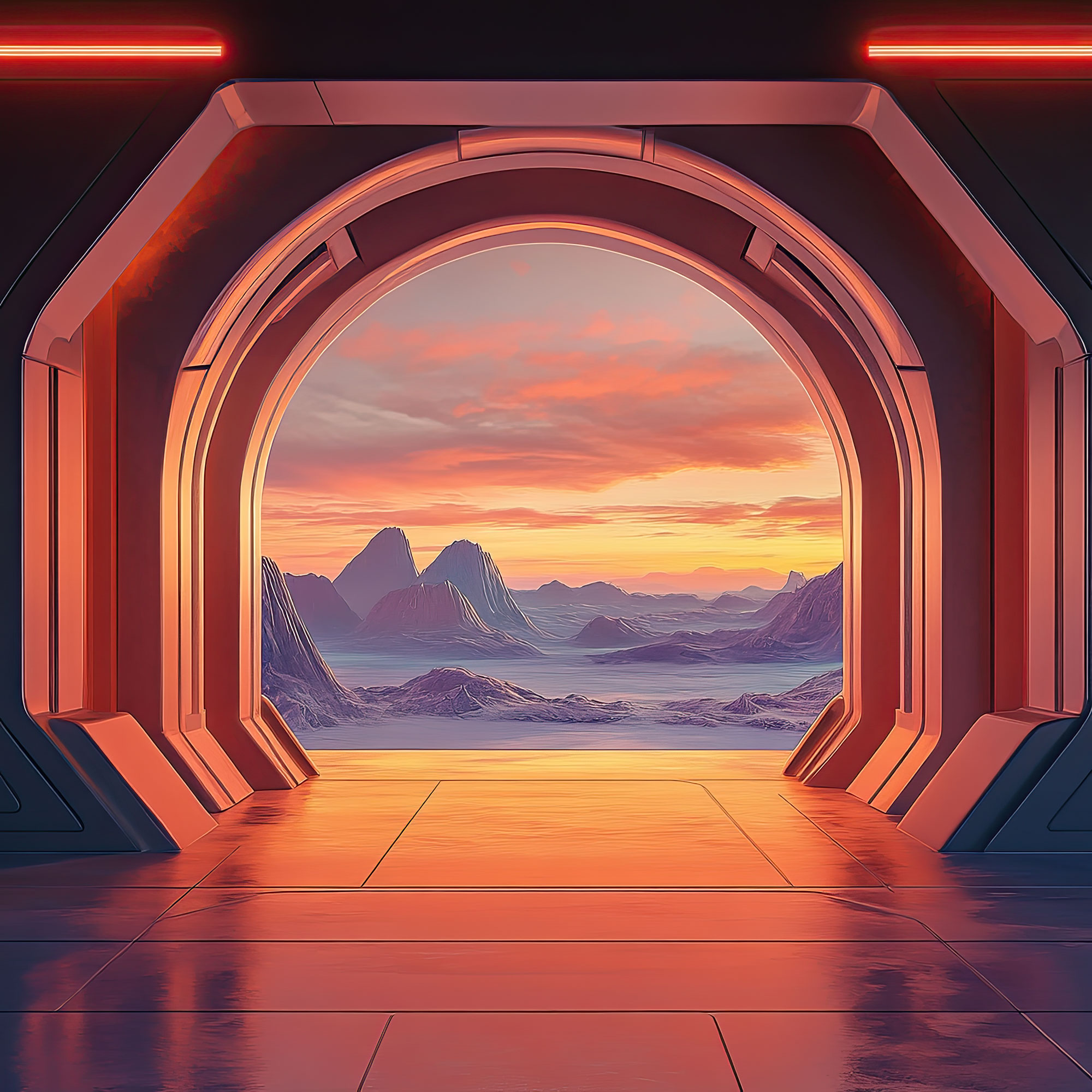 Preview for Futuristic-portal-landscape-sci-fi-backdrop-background-f4bb8