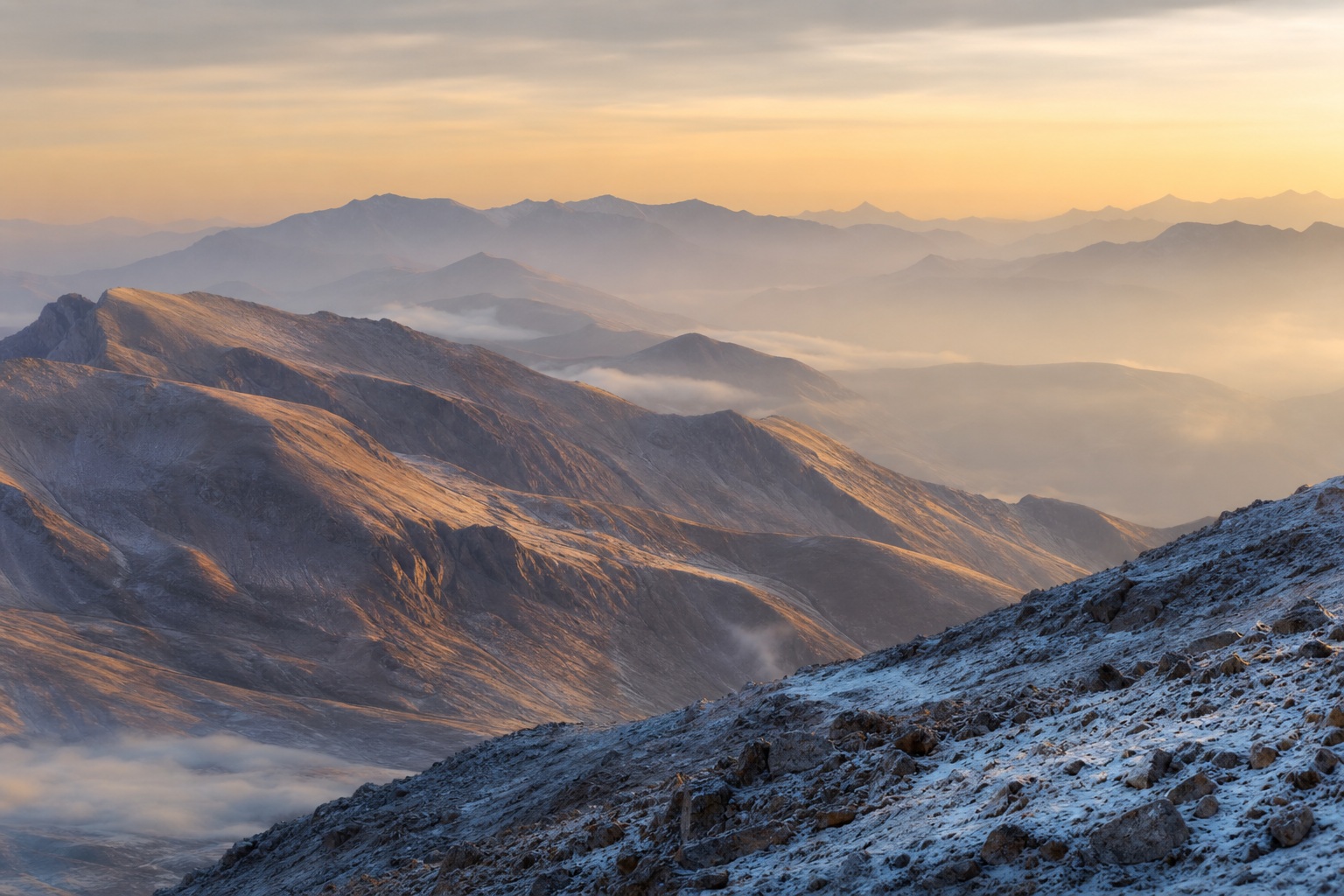 Preview for Sunrise Haze Mountain Background