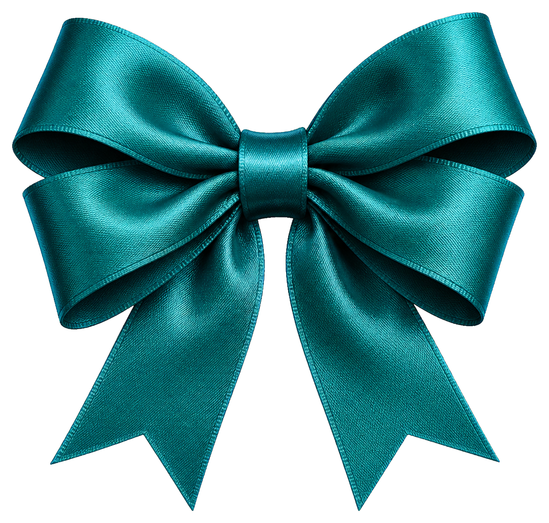 Preview for Teal Bow Sticker Graphic