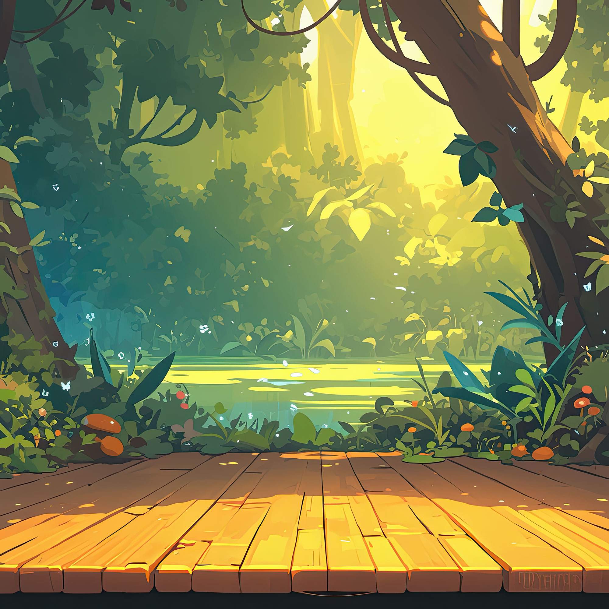 Preview for Serene-forest-clearing-platform-simple-backdrop-background-76adf