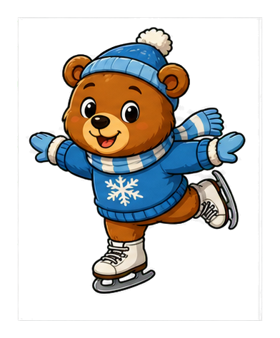 Preview for Ice Skater Bear Sticker
