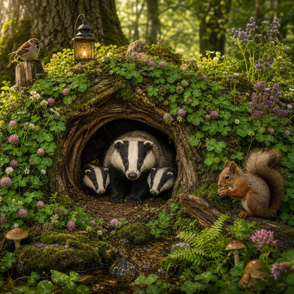 Preview for Whimsical Woodland Animals Stock Background