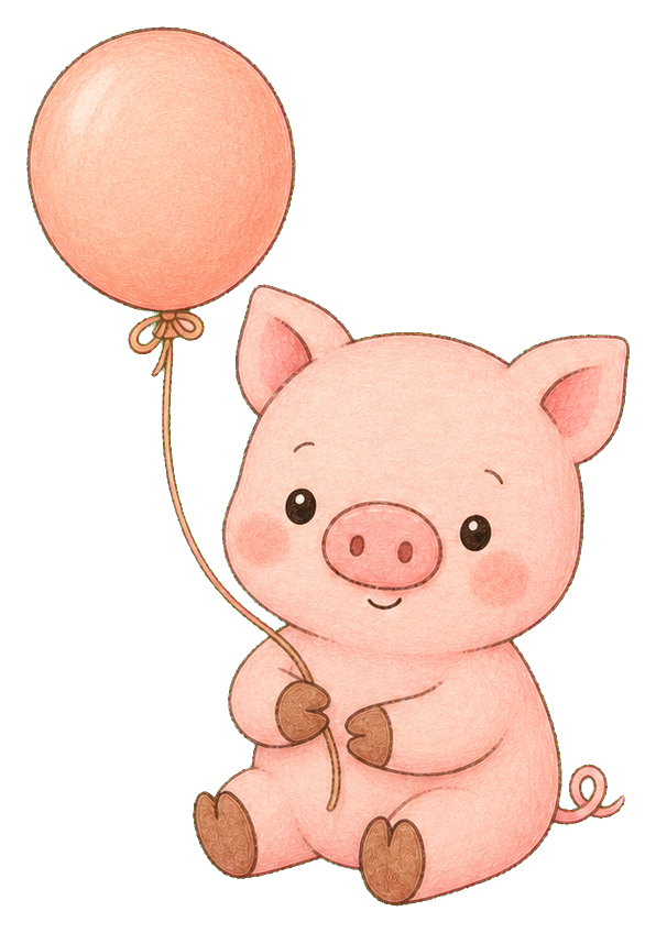 Preview for Kawaii Pig With Balloon Sticker