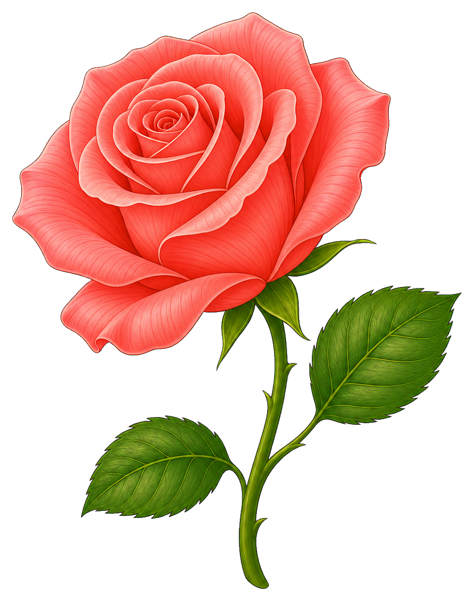 Preview for Coral Rose Stem Sticker