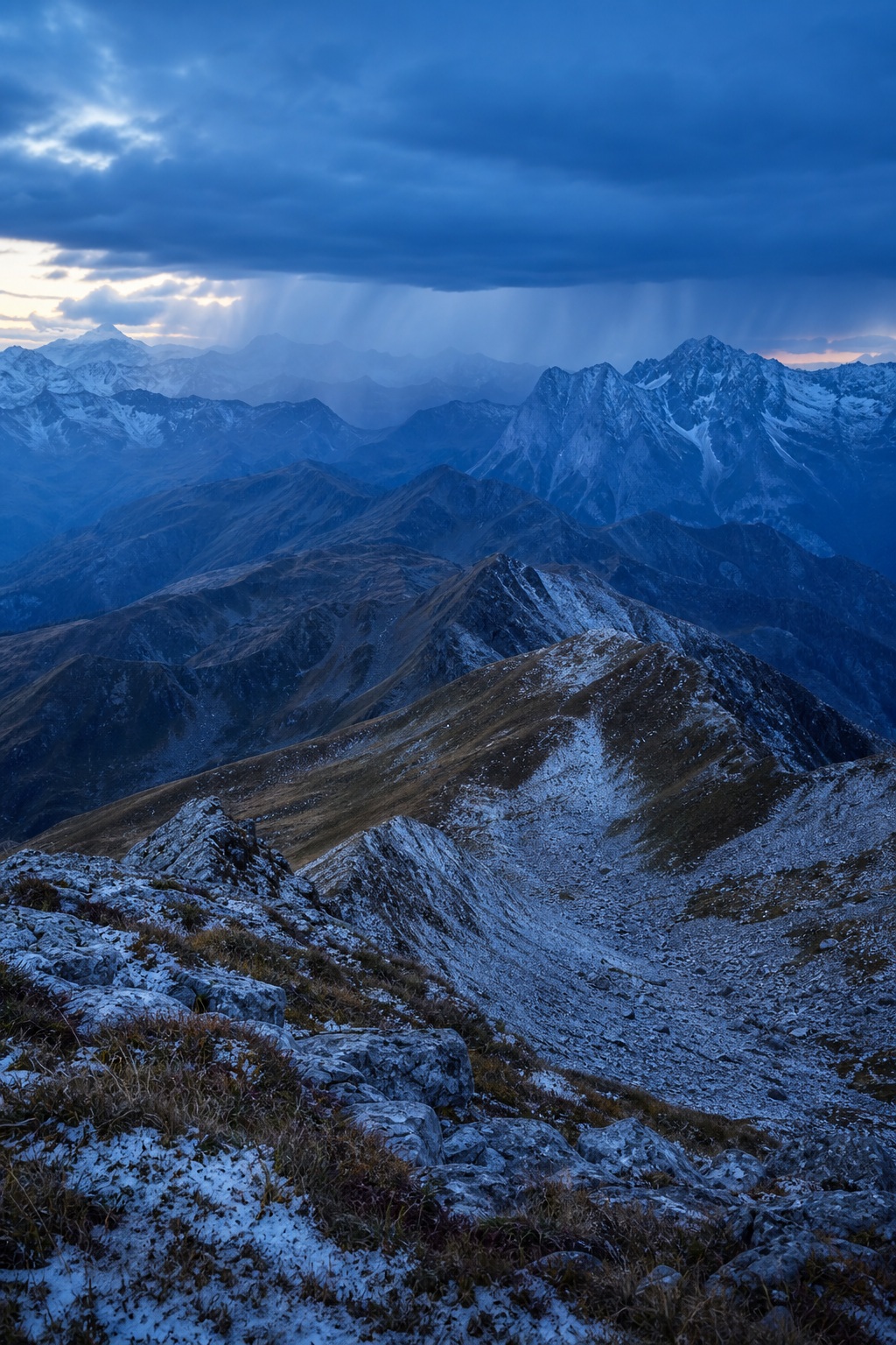 Preview for Blue Hour Mountain Background Stock Image