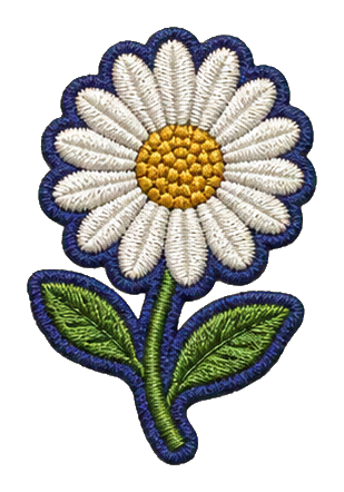 Preview for Embroidered White Daisy Sticker