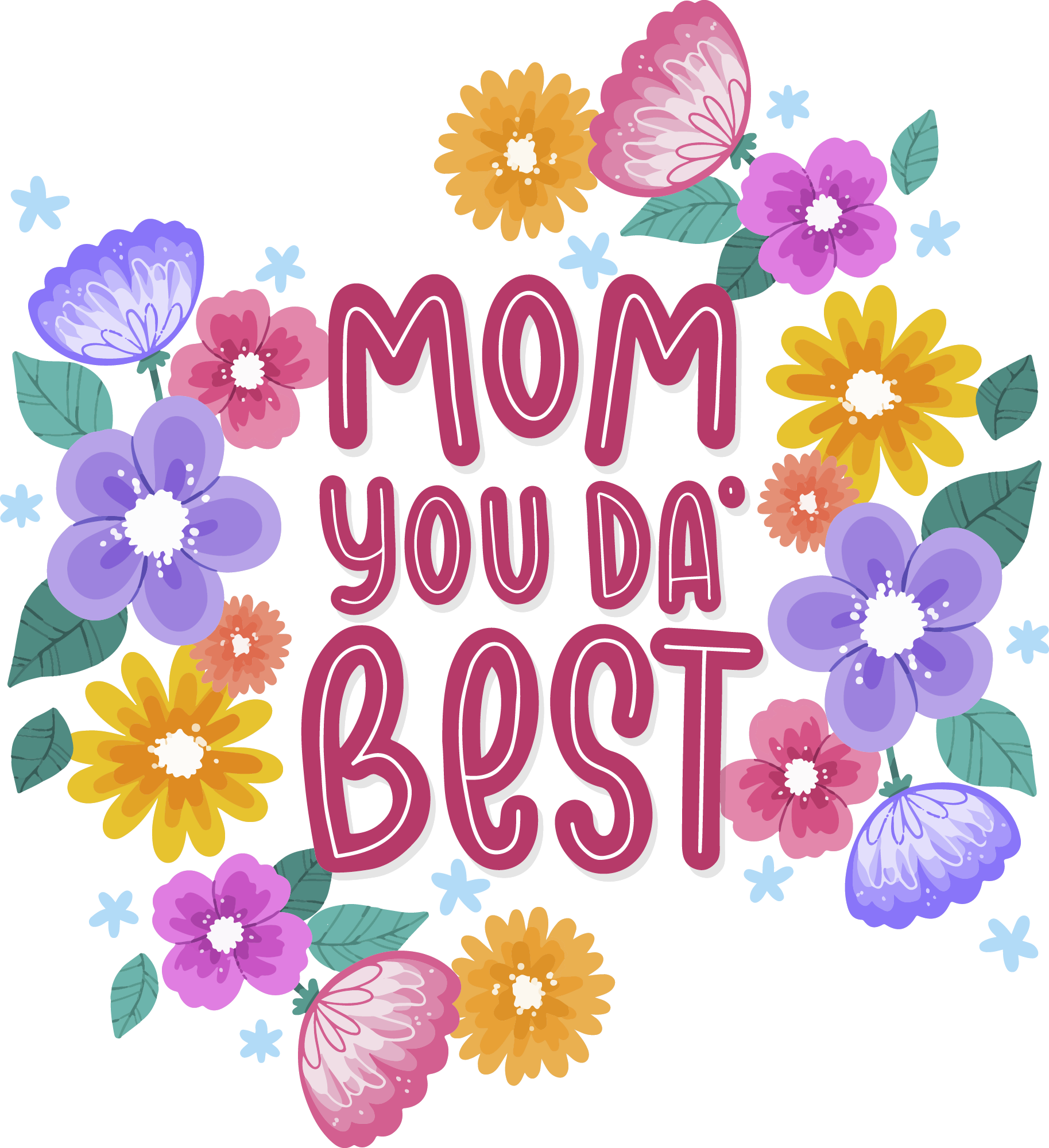 Preview for Mom-you-da-best-floral-wreath-mothers-day-sticker-6a488