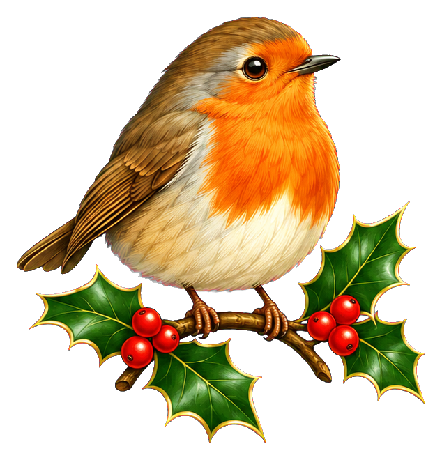 Preview for Christmas Robin On Holly Sprig