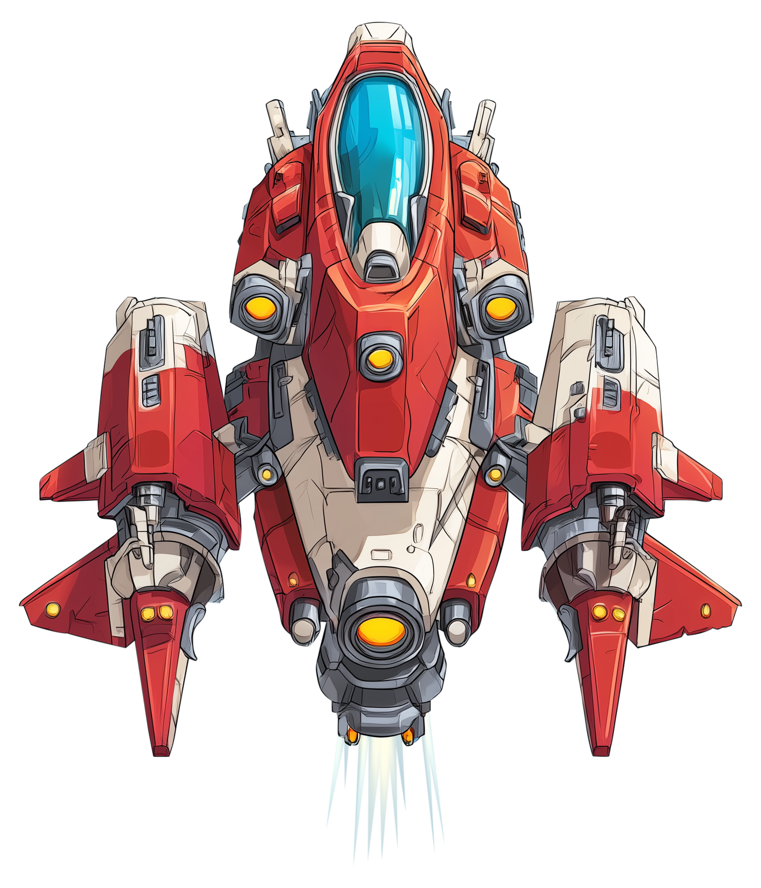 Preview for Futuristic-fighter-jet-illustration-spaceship-sticker-06769
