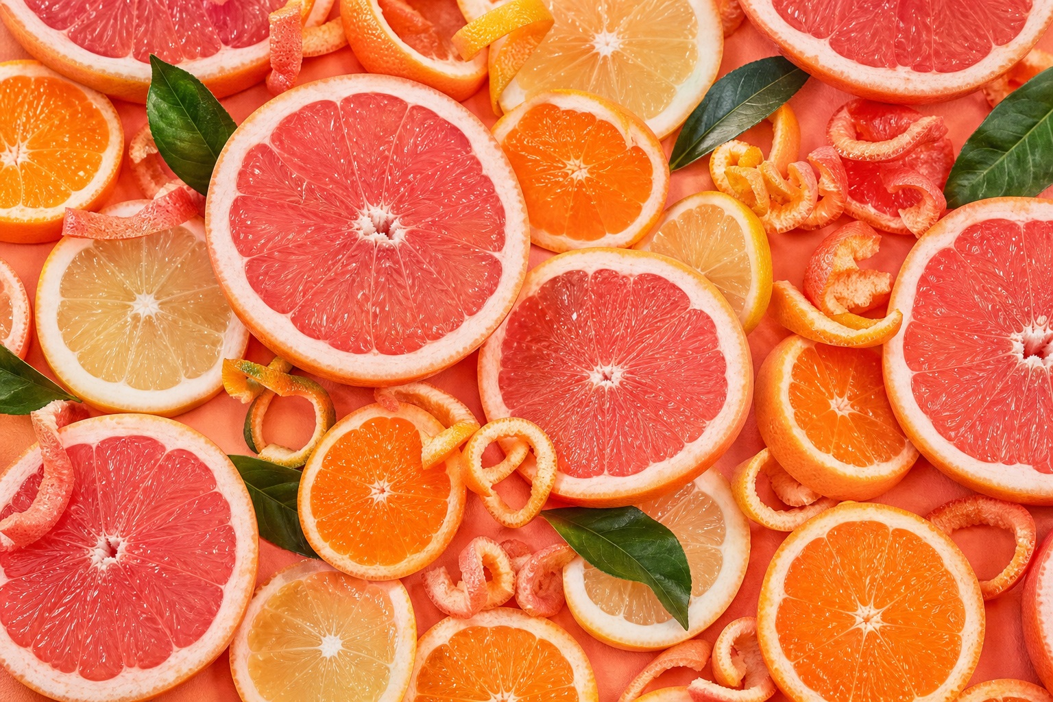Preview for Pink Grapefruit Citrus Flatlay Background