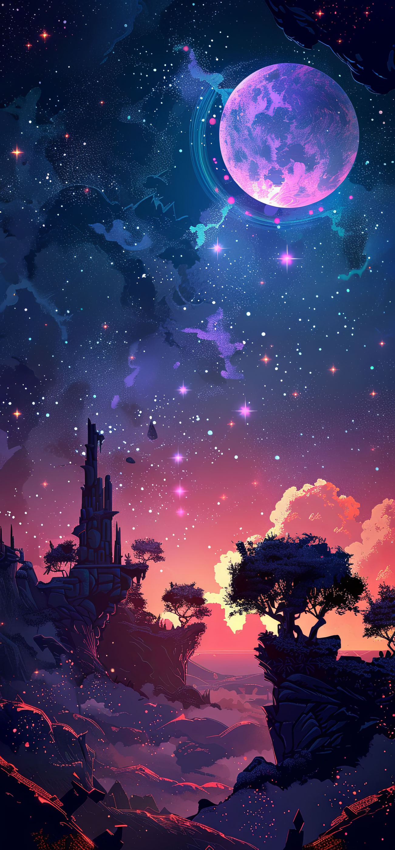 Preview for Fantasy-moonlit-landscape-astrophotography-phone-background-14f10