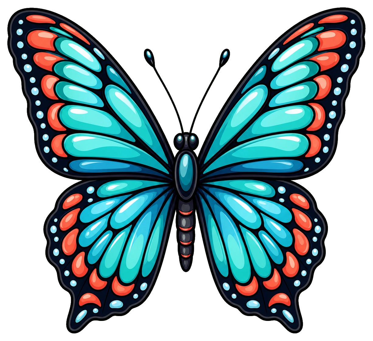 Preview for Aqua Coral Butterfly Sticker