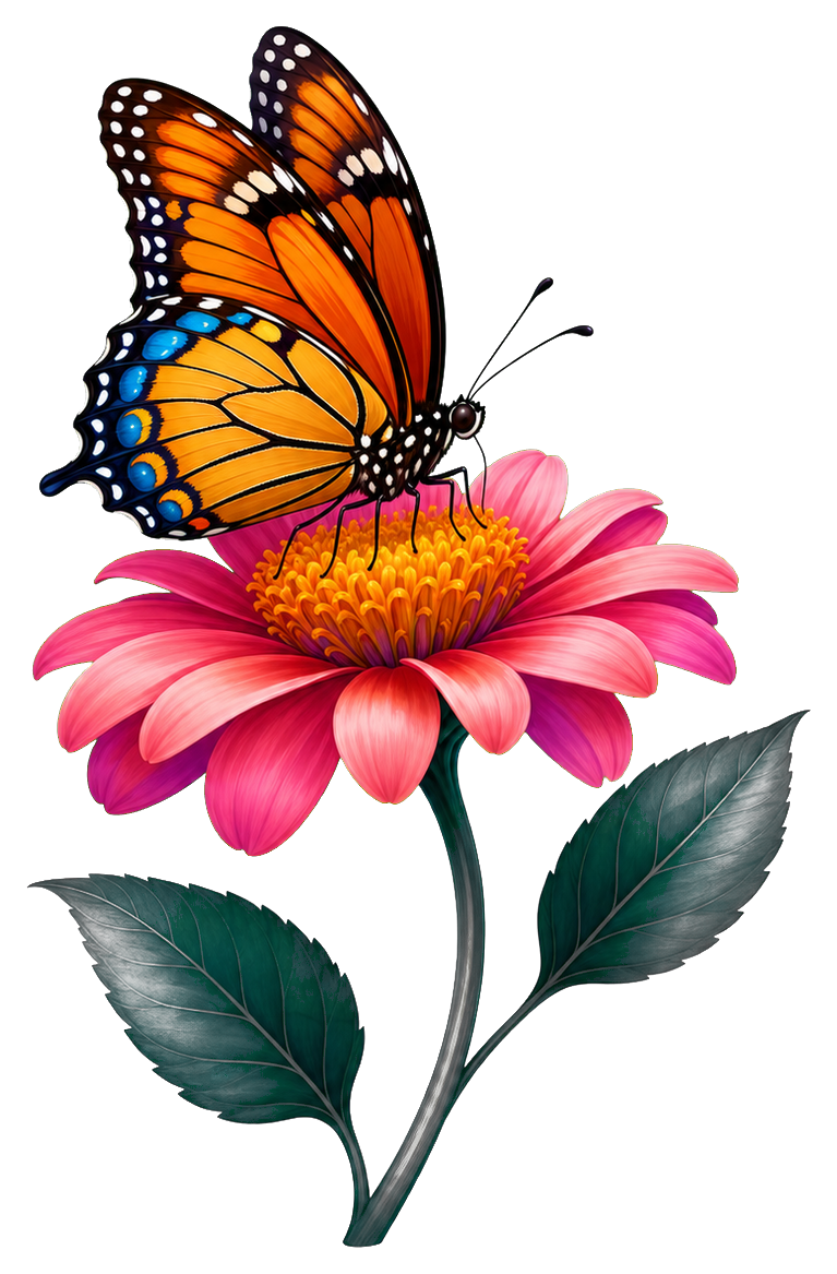 Preview for Butterfly On Flower Sticker