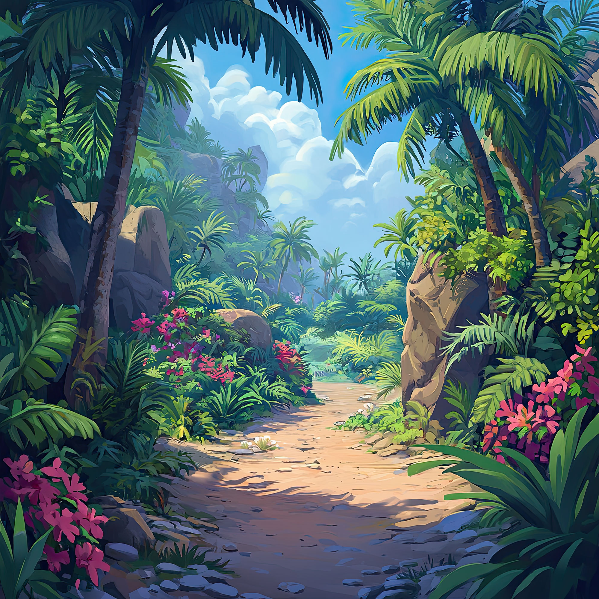 Preview for Tropical-paradise-path-nature-backdrop-background-997b7