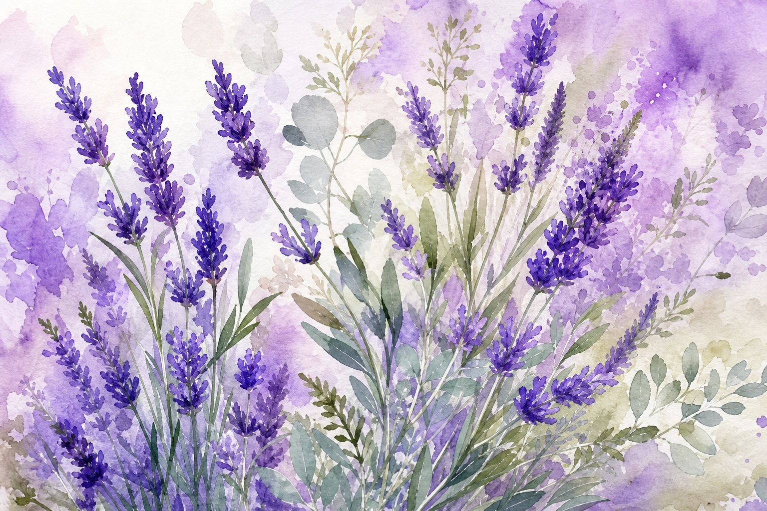 Preview for Lavender Botanical Watercolor Background
