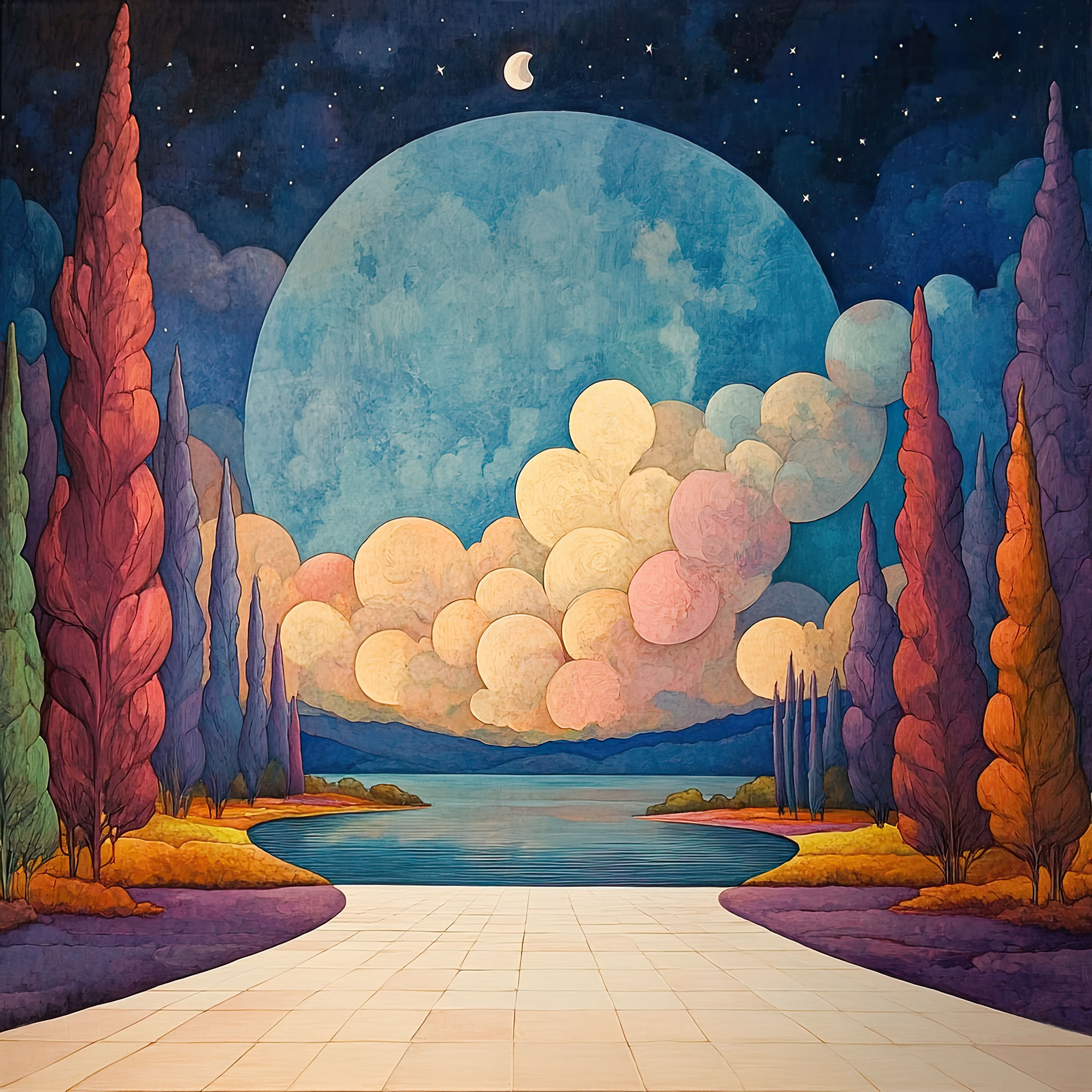 Preview for Dreamy-night-landscape-pathway-whimsical-backdrop-background-c062f