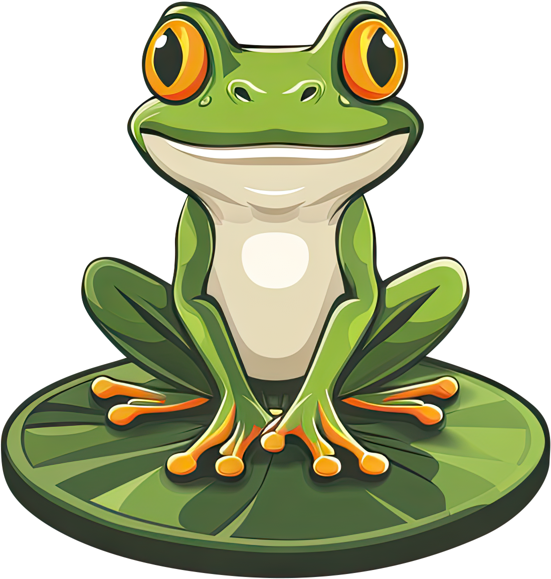 Preview for Cartoon-frog-lily-pad-logo-animal-sticker-fce07