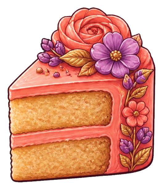 Preview for Flower Cake Slice Sticker